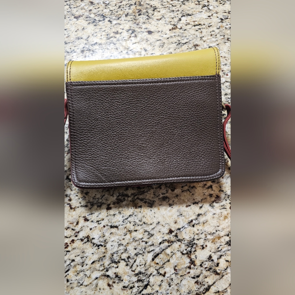Soruka Unique recycled leather crossbody bag in a Orange and yellow- - Picture 9 of 16